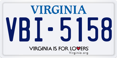VA license plate VBI5158