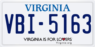 VA license plate VBI5163