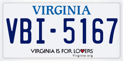 VA license plate VBI5167