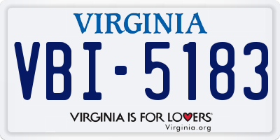 VA license plate VBI5183