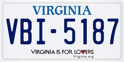 VA license plate VBI5187