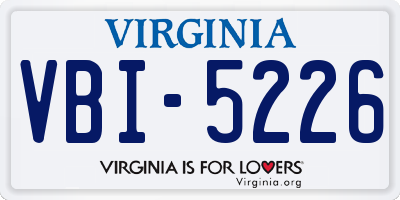 VA license plate VBI5226