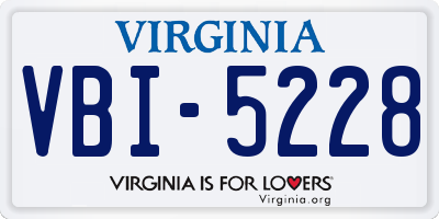 VA license plate VBI5228