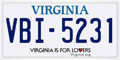 VA license plate VBI5231