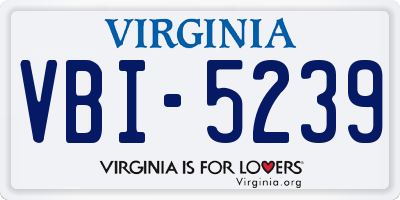 VA license plate VBI5239