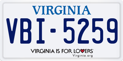 VA license plate VBI5259