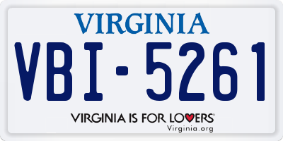 VA license plate VBI5261