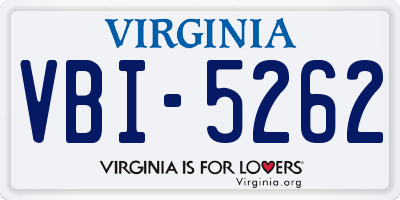 VA license plate VBI5262