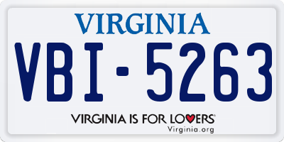 VA license plate VBI5263