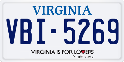 VA license plate VBI5269