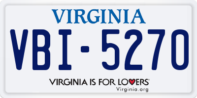 VA license plate VBI5270
