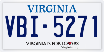 VA license plate VBI5271