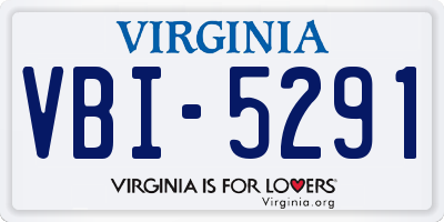 VA license plate VBI5291