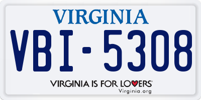 VA license plate VBI5308