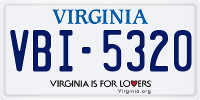 VA license plate VBI5320