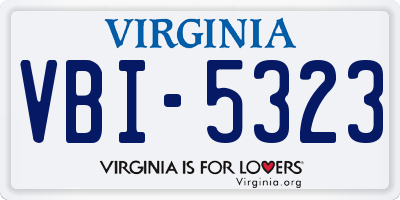 VA license plate VBI5323