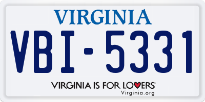 VA license plate VBI5331
