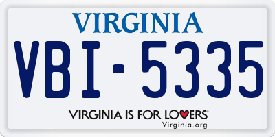 VA license plate VBI5335