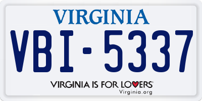 VA license plate VBI5337