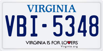 VA license plate VBI5348