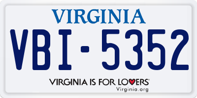 VA license plate VBI5352