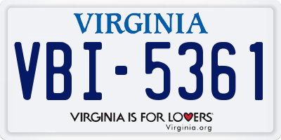 VA license plate VBI5361