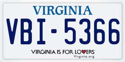 VA license plate VBI5366