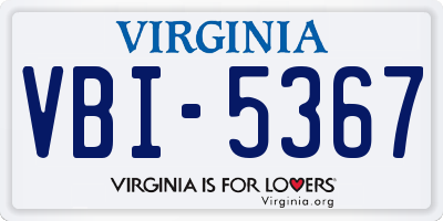 VA license plate VBI5367