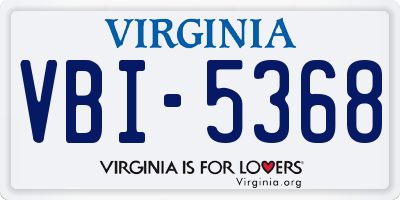 VA license plate VBI5368