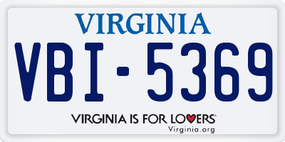 VA license plate VBI5369