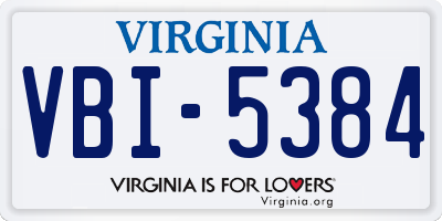 VA license plate VBI5384