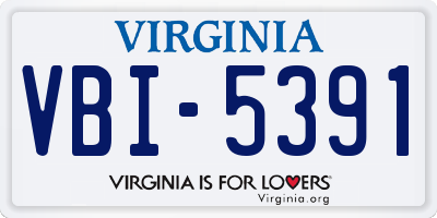 VA license plate VBI5391