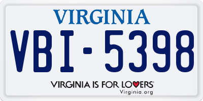 VA license plate VBI5398
