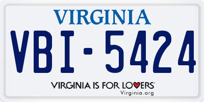VA license plate VBI5424
