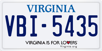 VA license plate VBI5435