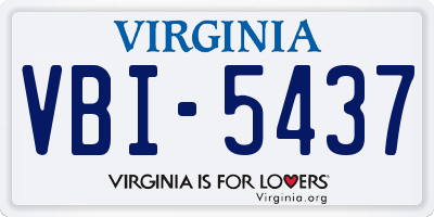 VA license plate VBI5437