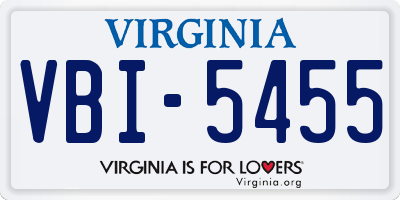 VA license plate VBI5455