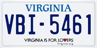VA license plate VBI5461