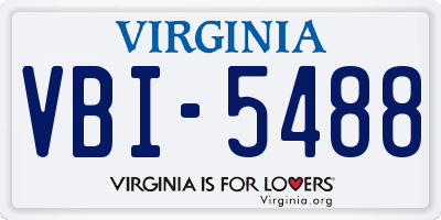 VA license plate VBI5488