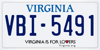 VA license plate VBI5491
