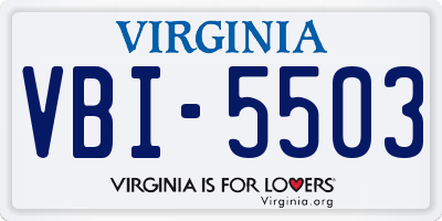 VA license plate VBI5503