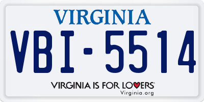 VA license plate VBI5514