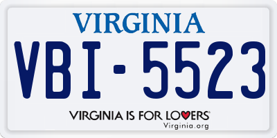 VA license plate VBI5523