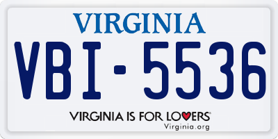 VA license plate VBI5536