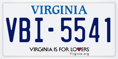 VA license plate VBI5541