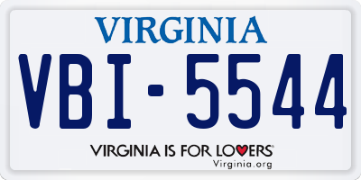 VA license plate VBI5544