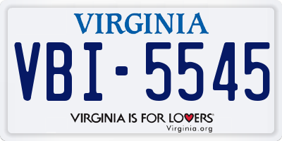 VA license plate VBI5545