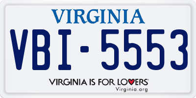 VA license plate VBI5553