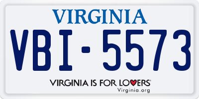 VA license plate VBI5573