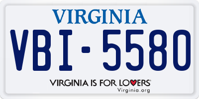 VA license plate VBI5580